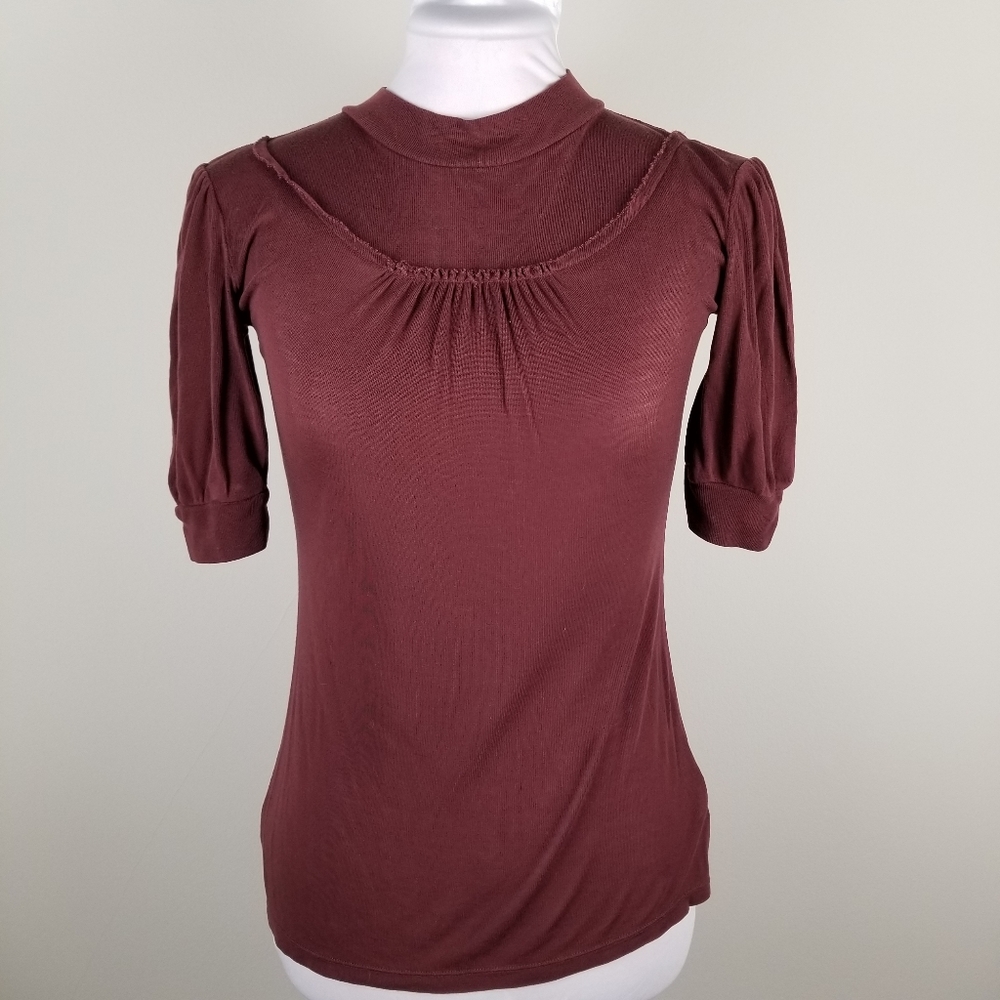 Free People Burgundy Knit Top-S